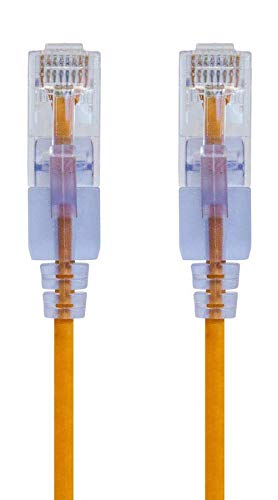 Monoprice Cat6A 7ft Yellow 10-Pk Patch Cable UTP 30AWG 10G Pure Bare Copper Snagless RJ45 SlimRun Series Ethernet Cable