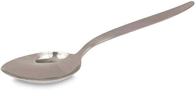 Chef Kunz Spoon Set | Pack of 2 | 18/10 Stainless Steel Serving Spoons | 9 Inch Basting Quenelle Chef Cooking Utensils Dinner Plating Spoon