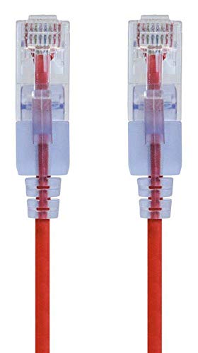 Monoprice Cat6A 5ft Red 10-Pk Patch Cable UTP 30AWG 10G Pure Bare Copper Snagless RJ45 SlimRun Series Ethernet Cable