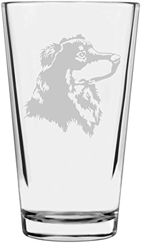 English Shepherd Custom Personalized Dog Themed Etched All Purpose 16oz Pint Glass