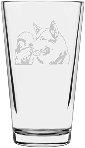 Norwegian Elkhound Custom Personalized Dog Themed Etched All Purpose 16oz Pint Glass