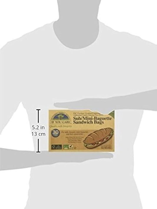 If You Care Sandwich Bags for Subs, Mini Baguettes, Hoagie – 12 Pack of 30 CT Boxes - Unbleached, Chlorine Free, Greaseproof, Compostable, Biodegradable, Large Paper Baggies