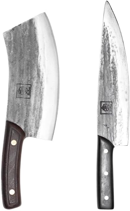 COOLINA Chef's Duo Professional Kitchen Knife Set – Hand-Forged Tungsten XL & Altomino Chef's Knives, High Carbon Steel, Perfect for Precision Chopping, Slicing, and Dicing