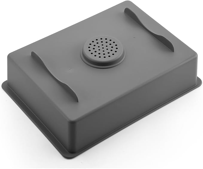 2-in-1 Dish Basin Set For Washing Dishes in Kitchen Sink, With Filter Basket Drain Hole Plug/Stopper,Multi-purpose and Portable Kitchen Cleaning Filter Basin,Plastic(ABS+PP),Gray,Nicmondo