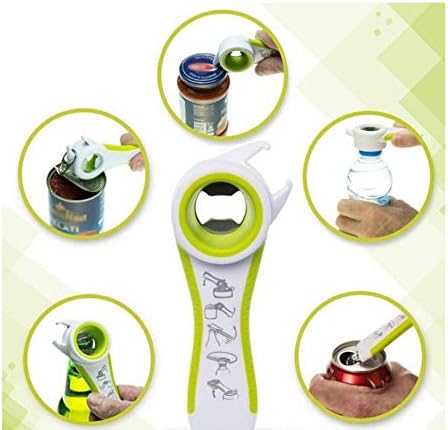 2 pcs 5 In 1 Multi Function Multi-function Can Jar Bottle Open/Tighten Bottle Jar Can Opener for Small Hands, Seniors or Anyone Who Suffers from Arthritis Good Kitchen Tool (black/white)