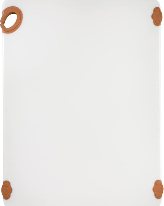 Winco Non-Slip Cutting Board with Hook, 18" x 24" x 1/2", Brown