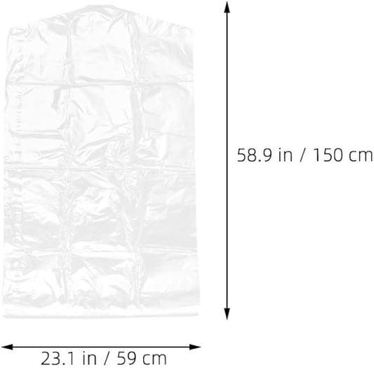 Cabilock 12pcs Clear Plastic Garment Bags with Hanger Opening Dustproof Clothing Protectors for Hanging Suits Coats Dresses and Jackets Laundry Clothing Covers for Closet Storage and Travel