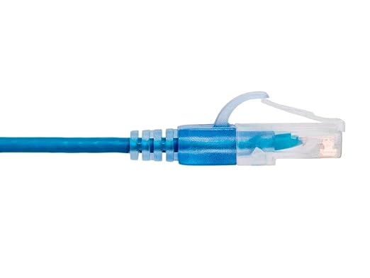 Monoprice Cat6A 30ft Blue 10-Pk Patch Cable UTP 30AWG 10G Pure Bare Copper Snagless RJ45 SlimRun Series Ethernet Cable