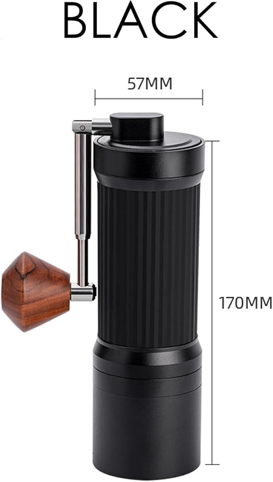 Black Portable Manual Coffee Grinder with CNC Stainless Steel Conical Burr, 48 Adjustable Settings Hand Coffee Grinder with 30g Capacity for Espresso, Travel, Pour Over, French Press(Black)