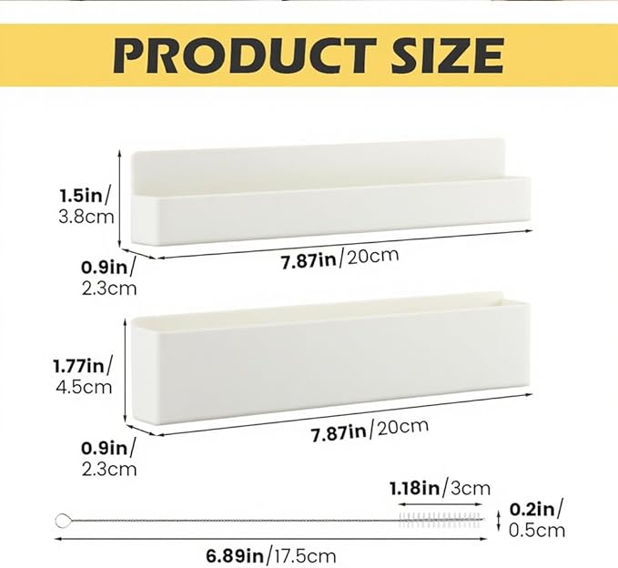Magnetic Straw Holder – Detachable, Fits All Straws, Prevents Water Buildup (Cabinet/Fridge Use), Sticks to Metal Surfaces – Dividers for No Mess, Dry Straw Storage (White, Large)