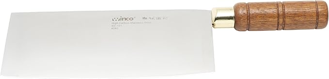 Winco Blade Chinese Cleaver w/ wooden handle – blade 8”x3 ½” overall length 12 ½”