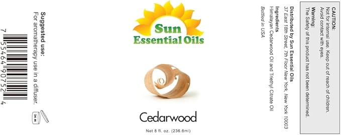 Sun Essential Oils 8 Fluid Ounces Cedarwood Essential Oil