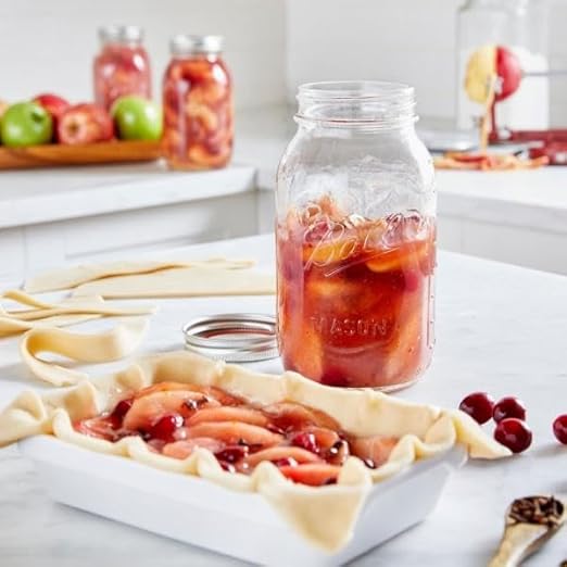 Ball Mason Regular Mouth Jars with Lids and Bands, Set of 4, Two 32oz + Two 16oz Jars (Bundle Pack)