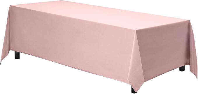 Gee Di Moda Rectangle Tablecloth - 90 x 132 Inch - Pink Rectangular Table Cloth for 6 Foot Table in Washable Polyester - Great for Buffet, Parties, Holiday Dinner, Wedding & More
