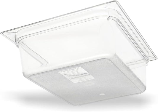Carlisle FoodService Products Storplus 1/2-Size Food Pan for Catering, Buffets, and Restaurants, Polycarbonate, 4 Inches Deep, Clear