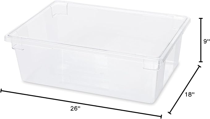 Rubbermaid Commercial Products Food Storage Box/Tote for Restaurant/Kitchen/Cafeteria, 12.5 Gallon, Clear
