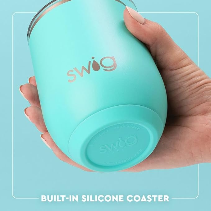 Swig Life 12oz Wine Tumbler with Lid, Stainless Steel, Dishwasher Safe, Portable, Triple Insulated Wine Tumbler (Cherry Pie)