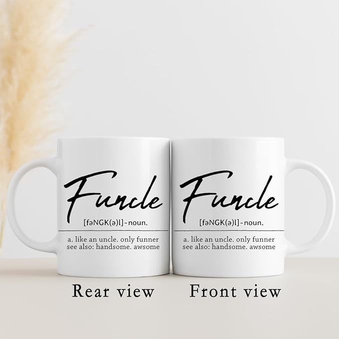 QUICQOD Funcle Definition Coffee Mug,Uncle Gifts from Niece Nephew,Uncle Gifts for Men,Best Uncle Ever Gift Ideas,Father's Day Birthday Mug Gifts for Uncle,11 Oz