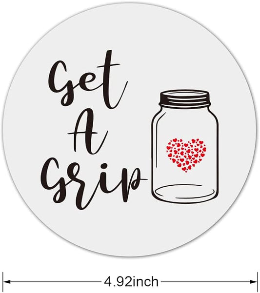 Silicone Jar Opener Gripper Pad, Jar Grippers for Opening Jars, Get A Grip Rubber Bottle Opener Gripper Pad, Round Multi-Purpose Non Slip Heat Insulation Bottle Lid Openers for Seniors Kids 2 Pieces