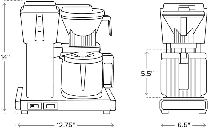 Technivorm Moccamaster 53942 KBGV 10-Cup Coffee Maker Yellow Pepper, 40 Ounce, 1.25l
