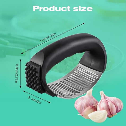 Upgraded Garlic Press Rocker, 2024 New Stainless Steel Garlic Presser, Garlic Mincer Crusher Masher with Peeler and Cleaning Brush, Garlic Chopper for Smash Garlic Kitchen Gadgets Tools (Green)