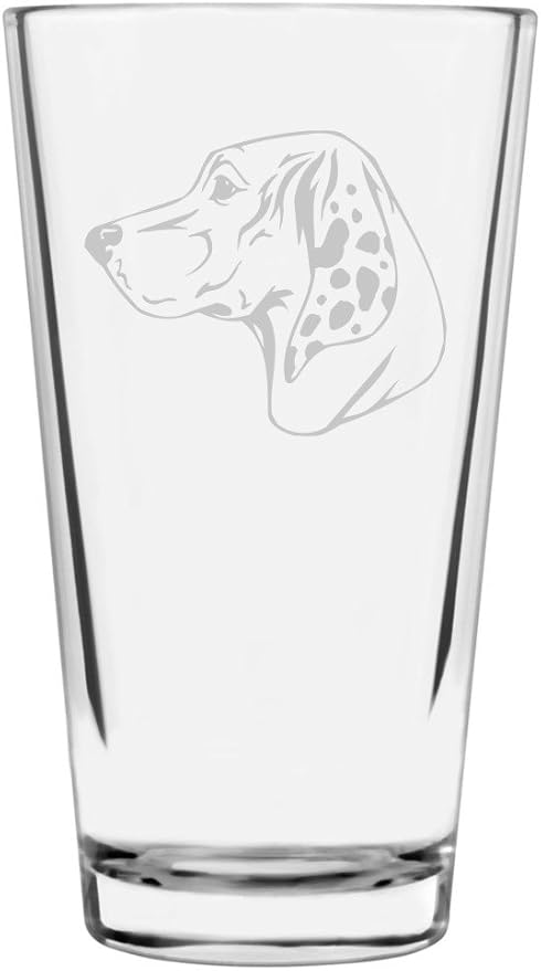 Porcelaine Custom Personalized Dog Themed Etched All Purpose 16oz Pint Glass