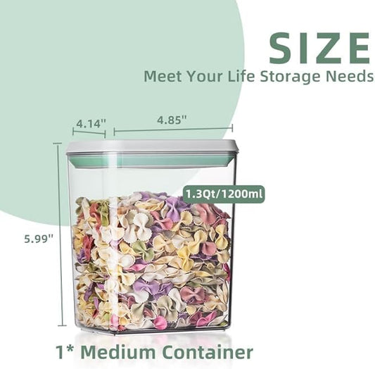 Pop Containers with Lids - Stackable Airtight Food Storage, Kitchen Pantry Storage Containers for Snacks Candy Salt Herbs Spices BPA-Free (1200ML*3)