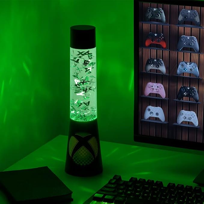 Paladone Xbox Glitter Flow Lamp, Night Light Mood Lighting, 33 cm