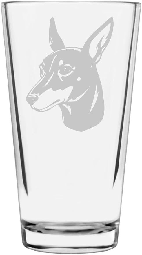 Toy Manchester Terrier Custom Personalized Dog Themed Etched All Purpose 16oz Pint Glass