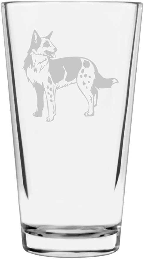 Koolie Custom Personalized Dog Themed Etched All Purpose 16oz Pint Glass