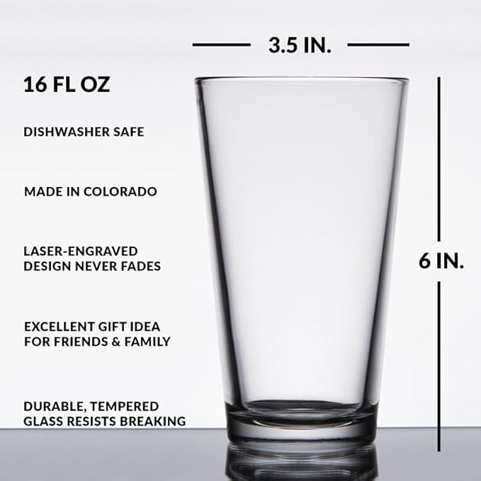 GALACTIC SPACE SHIP Engraved 16oz Pint Glass | Must-Have Sci-Fi Gift for Movie Fans & Collectors | Iconic Spaceship Barware | Great for Birthdays, Christmas, Father’s Day, Man Cave & Home Bar Setup