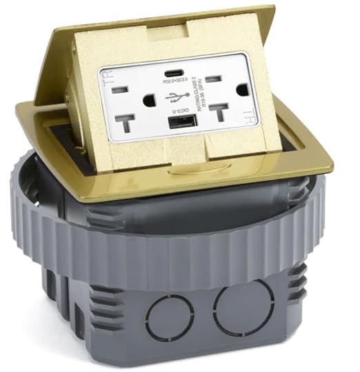 Lew Electric Kitchen Countertop Pop Up Charging USB A/C Ports (Brass)