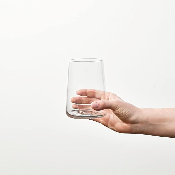 Krosno Glasses for Water, Juices and Other Drinks | Elegant Design | Set of 4 | Capacity 16.6 fl oz | Infinity Collection | Ideal for Home, Restaurant, Parties | Dishwasher Safe