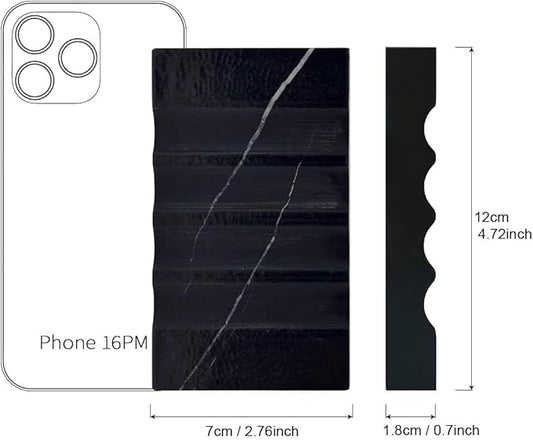 Real Matte Black Marble Soap Dish for Bathroom Sink & Shower Stone Tray Small Unique Bar Soap Holder with Draining | Non-Slip, Luxury Bath Room Accessories