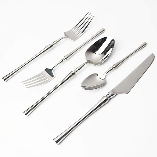 JASHII 18/10 Stainless Steel Silver Flatware/Cutlery/Tableware Set Service for 1 Person, Include Knife/Fork/Spoon, Mirror Polished (Silver)