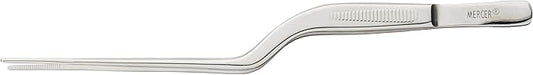 Mercer Culinary 18-8 Stainless Steel Chef Plating Tongs, Offset Tip, 6-1/2 Inch