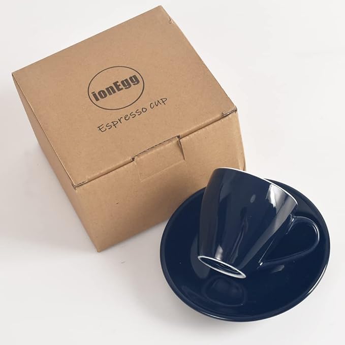 Porcelain Espresso Cup with Saucer, Espresso shot Cup, 80ml/2.7Oz, Deep Blue