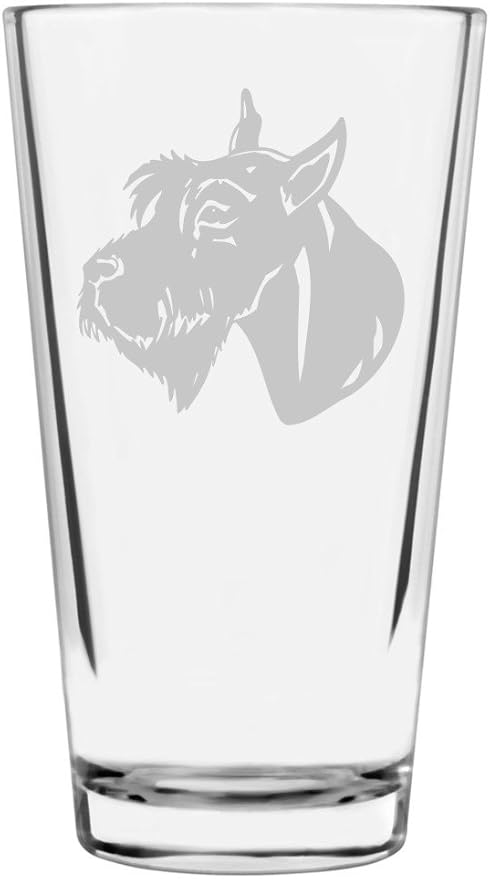 Giant Schnauzer Custom Personalized Dog Themed Etched All Purpose 16oz Pint Glass