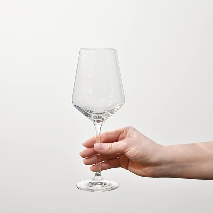 Krosno Large White Wine Glass | Set of 4 | 13.2 oz | Avant-garde Collection | Perfect for Home, Restaurants and Parties | Dishwasher Safe | Lead-Free Crystal Glass