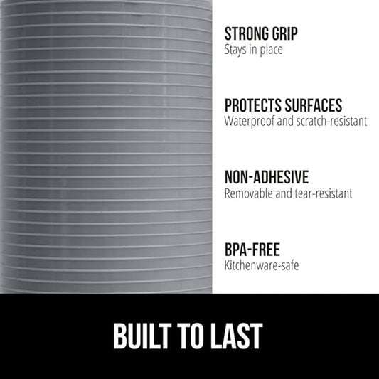 GORILLA GRIP DuraGuard Shelf Liner, 20x20 Non-Adhesive Cabinet Liners for Kitchen Drawers, Shelves, Refrigerator, Pantry Storage, Bathroom Closet, Durable Waterproof BPA Free Ribbed Plastic, Gray