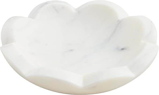 Mud Pie Scallop Marble Dish; 4.5" X 4.5"