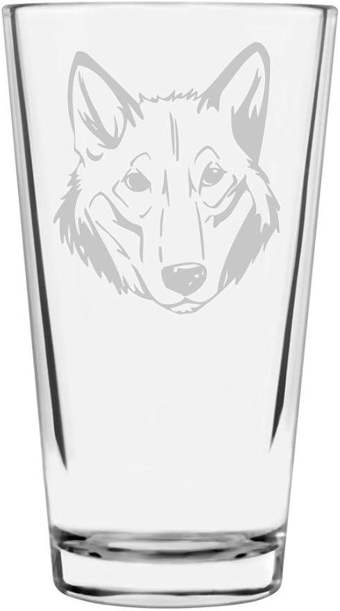 Kunming Wolfdog Custom Personalized Dog Themed Etched All Purpose 16oz Pint Glass