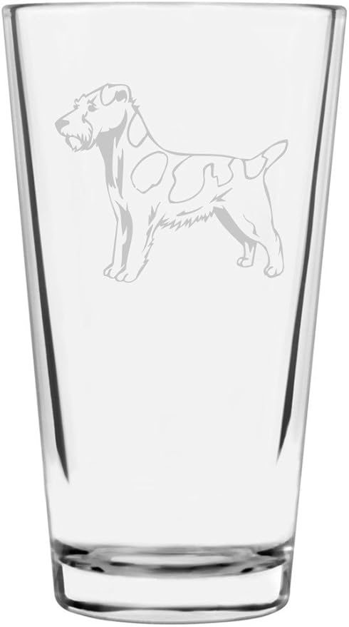 Russell Terrier Custom Personalized Dog Themed Etched All Purpose 16oz Pint Glass