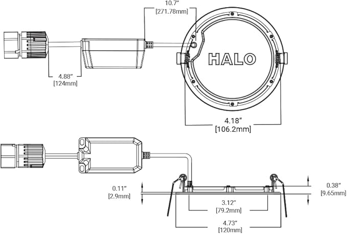 HALO HLBQL4069FSE010 LED Canless Downlights, Remote Power Supply, Selectable 2700K, 3000K, 3500K, 4000K, 5000K CCT HLB QuickLink Low Voltage 0-10V 4 inch White (Pack of 2)