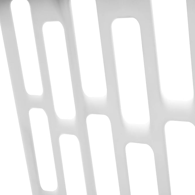 (6 Pack)1.5 Bushel Rectangular Laundry Basket with Handles,Stackable Plastic Laundry Hamper,White Ventilated Design for Easy Carrying & Storage