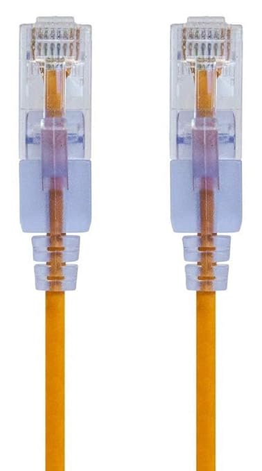Monoprice Cat6A 1ft Yellow 10-Pk Patch Cable UTP 30AWG 10G Pure Bare Copper Snagless RJ45 SlimRun Series Ethernet Cable