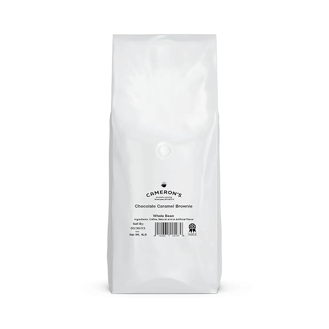 Cameron's Coffee Roasted Whole Bean Coffee, Flavored, Chocolate Caramel Brownie, 4 Pound