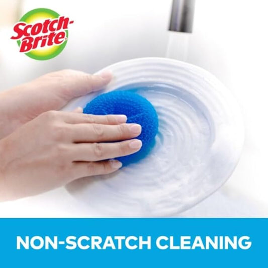 Scotch-Brite Non-Scratch Scouring Pads – Plastic Dish Scrubbers for Kitchen Cleaning, Safe on Non-Stick Cookware & Surfaces, Easy-Rinse Reusable Scrub Pads for Dishes and Pots, 12 Scrubbing Pads Pack