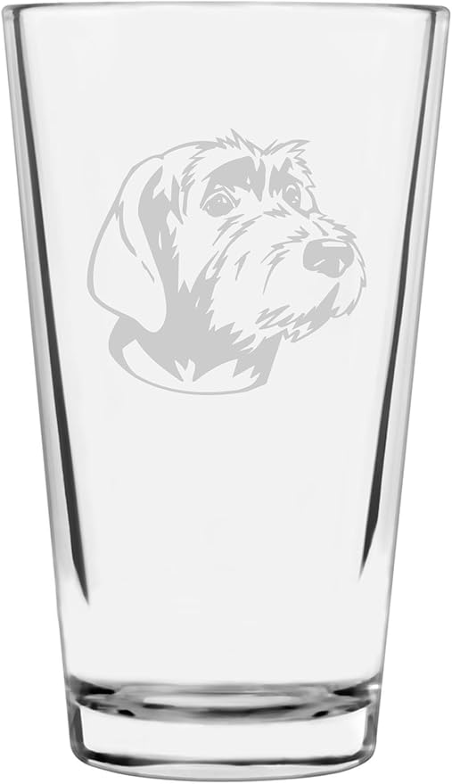 Wirehaired Pointing Griffon Customizable Dog Themed Etched All Purpose 16oz Pint Glass