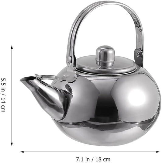 ABOOFAN Stainless Steel Tea Kettle with Infuser Strainer 2L Stovetop Teapot Portable Lightweight for Home and Kitchen Use